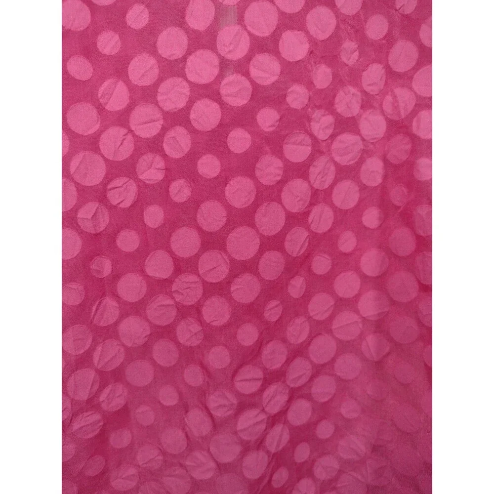 Tommy Hilfiger Blouse Women's Pink Top Small Petite Sheer Polka Dot Bell Sleeve